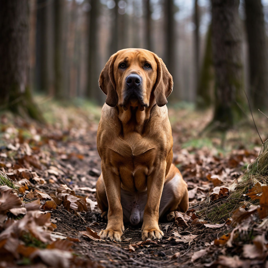 AI изображение «Bloodhound's Autumn Gaze» от автора Zavodov