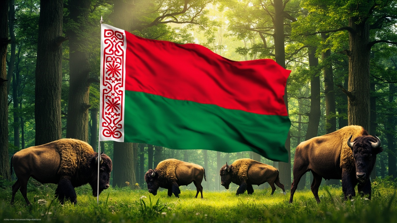 AI-контент «Зубры под флагом Беларуси» от автора Zavodov