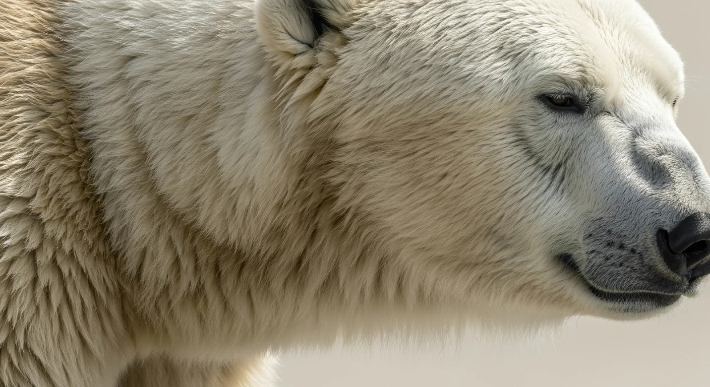 Ein Nahprofil des Kopfes eines Eisbären.