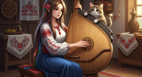 KI-Inhalt 'Bandura und Katze' von Autor Zavodov